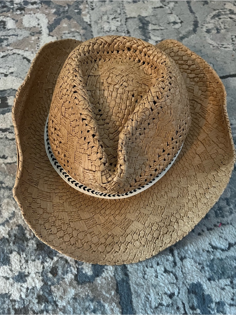 Women’s Straw Cowboy Hat with Braided Band - Natural